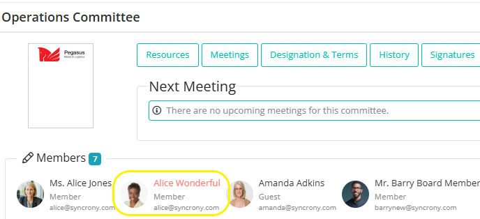 BoardCloud Committee with Unconfirmed Member