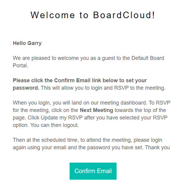 BoardCloud Guest Invite Email