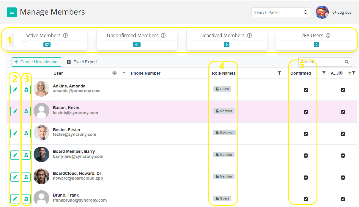 BoardCloud Member Management Dash