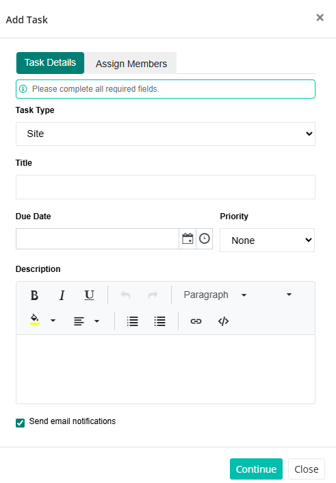 BoardCloud New Task or Action
