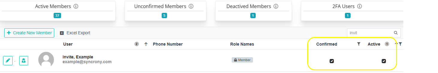 BoardCloud Member Management screen with single member